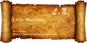 Leth Nadinka névjegykártya